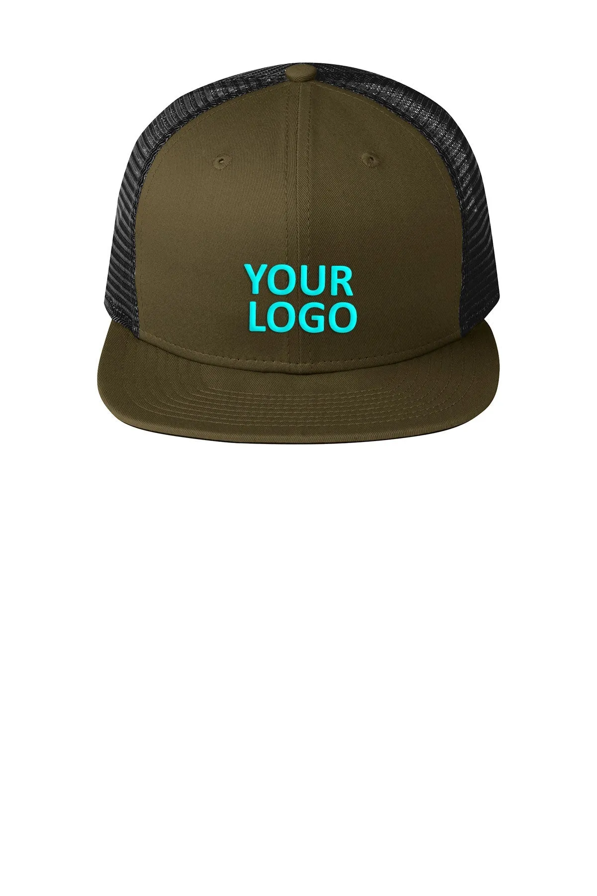 New Era Original Fit Snapback Trucker Customized Caps, Olive/ Black
