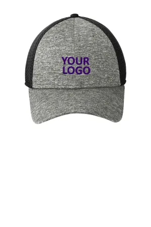 New Era Shadow Stretch Mesh Customized Caps, Black/ Shadow Heather