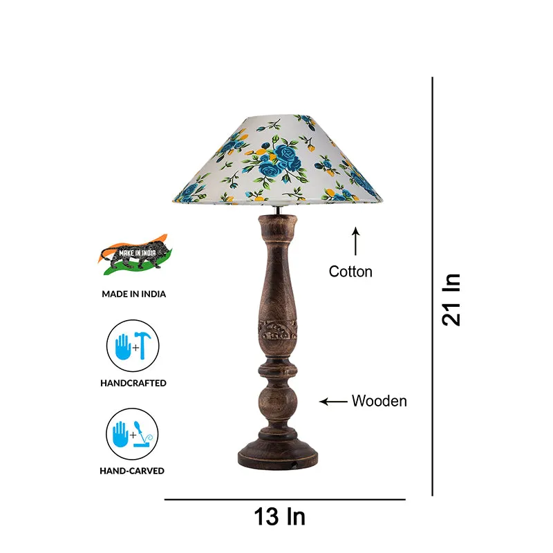 Nihara Blue Fleur Table Lamp