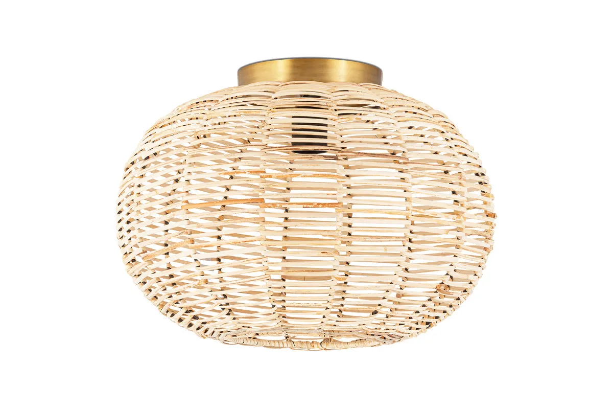 Nkuku Noko Rattan Flush Ceiling Light