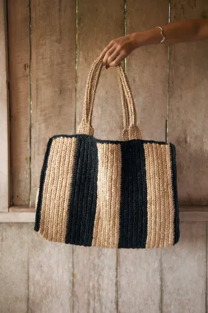 NOMAD RATTAN BAG - NATURAL/BLACK