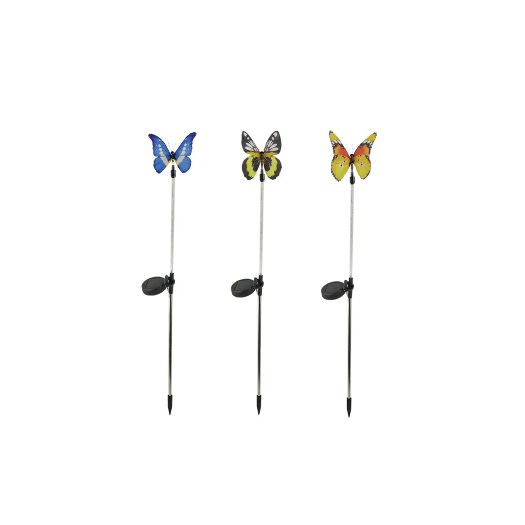 Pack of 3 | Solar fiber optic butterfly lamp (Random Colors)