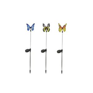 Pack of 3 | Solar fiber optic butterfly lamp (Random Colors)