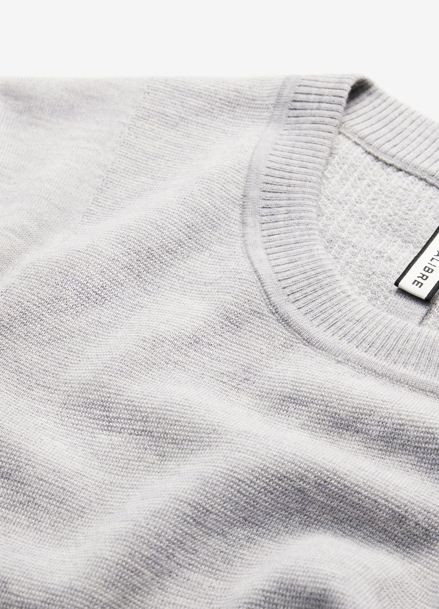 Panelled Merino Sweater Silver
