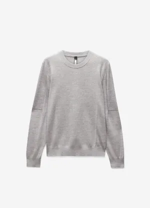 Panelled Merino Sweater Silver