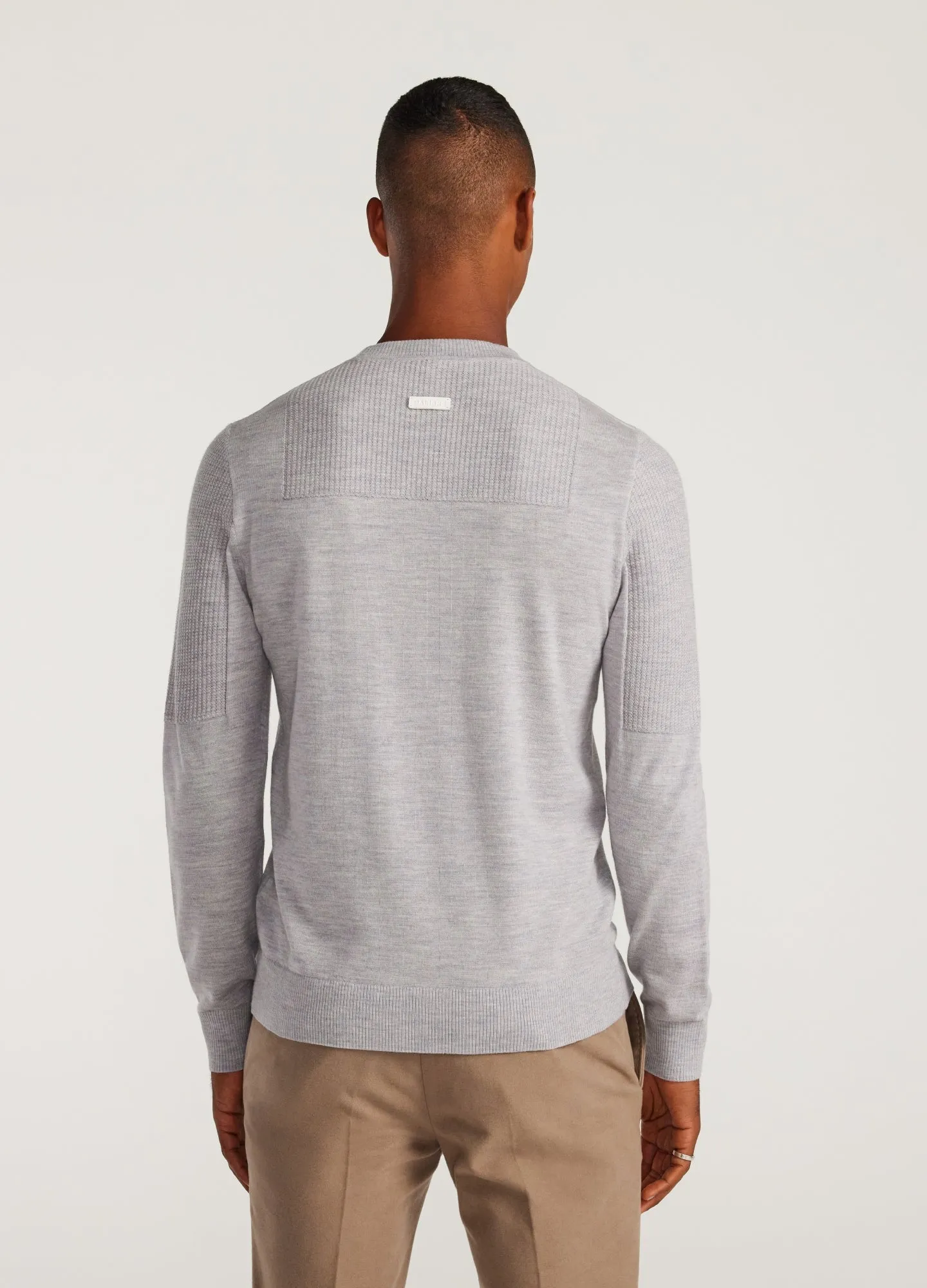 Panelled Merino Sweater Silver