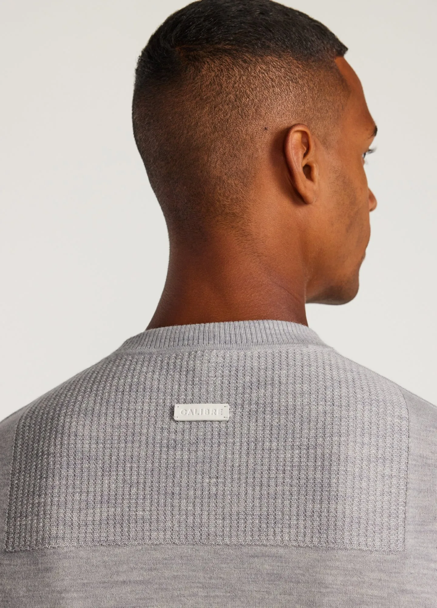 Panelled Merino Sweater Silver