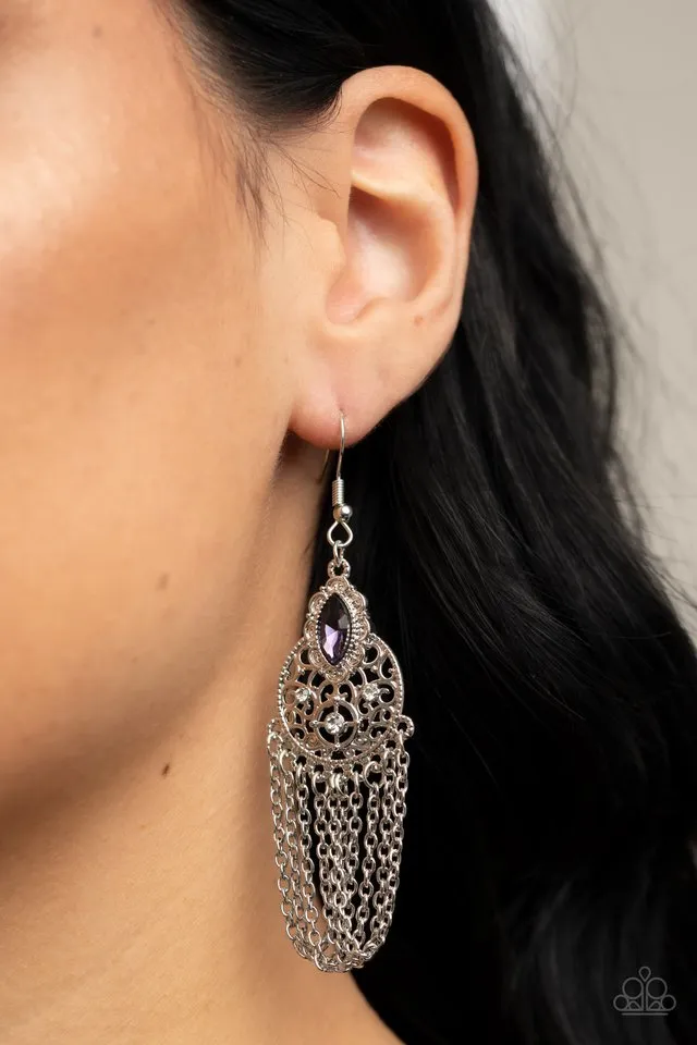 Paparazzi Earring ~ Pressed for CHIME - Purple