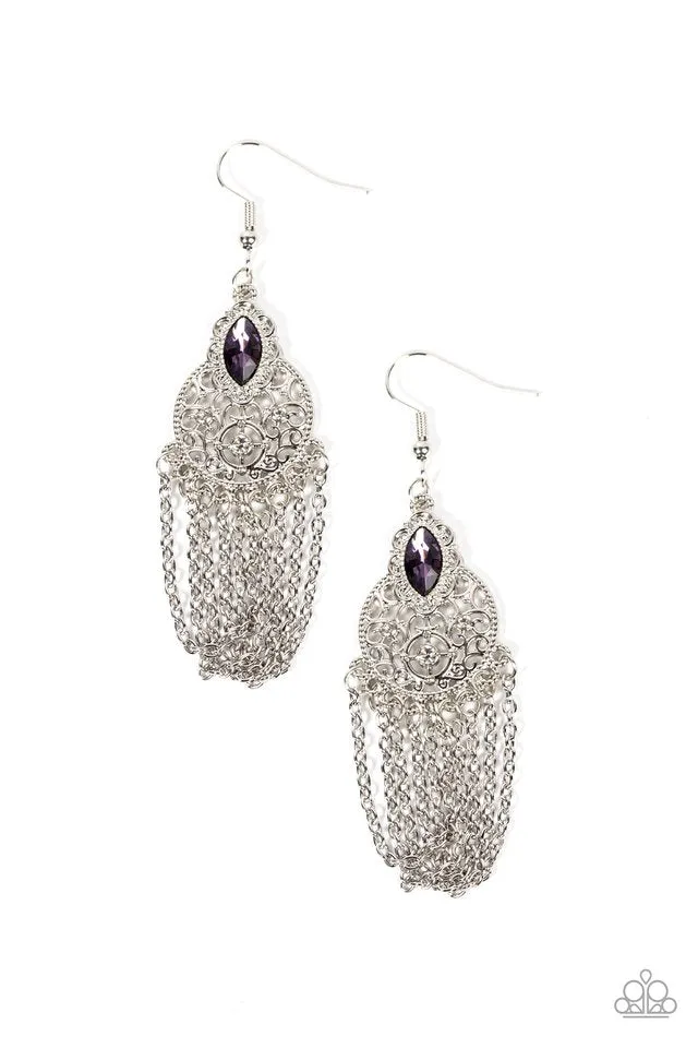 Paparazzi Earring ~ Pressed for CHIME - Purple
