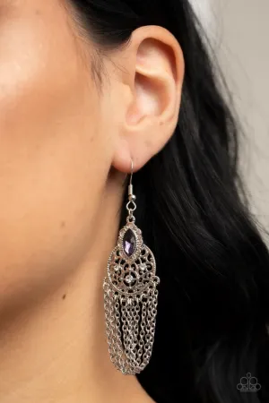 Paparazzi Earring ~ Pressed for CHIME - Purple