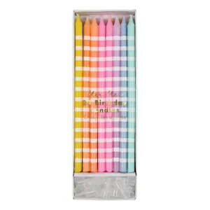 Pastel Party Candles, Set of 24 Meri Meri Tall Birthday Candles in Pink, Lavender, Orange,  Blue, and Yellow