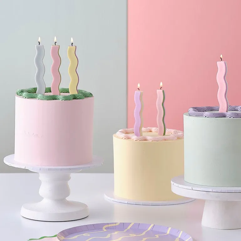 Pastel Wave Birthday Candles - Pack of 6