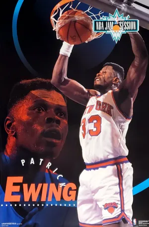 Patrick Ewing "Jam Session" New York Knicks NBA Action Poster - Costacos Brothers 1993