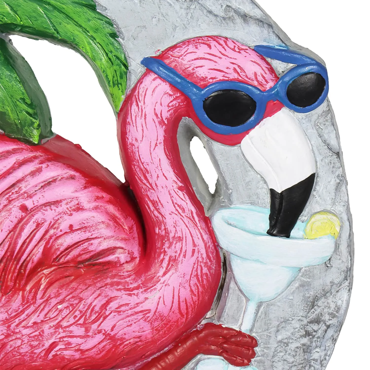 Pink Flamingo with Ruffle Some Feathers Message Hand Painted Resin Stepping Stone, 10 Inch