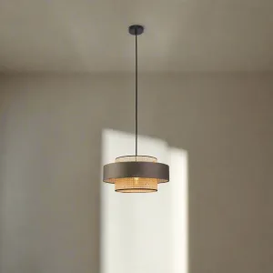 Piper Charming Fusion Rattan Pendant Light - Brown or Grey, PL0224
