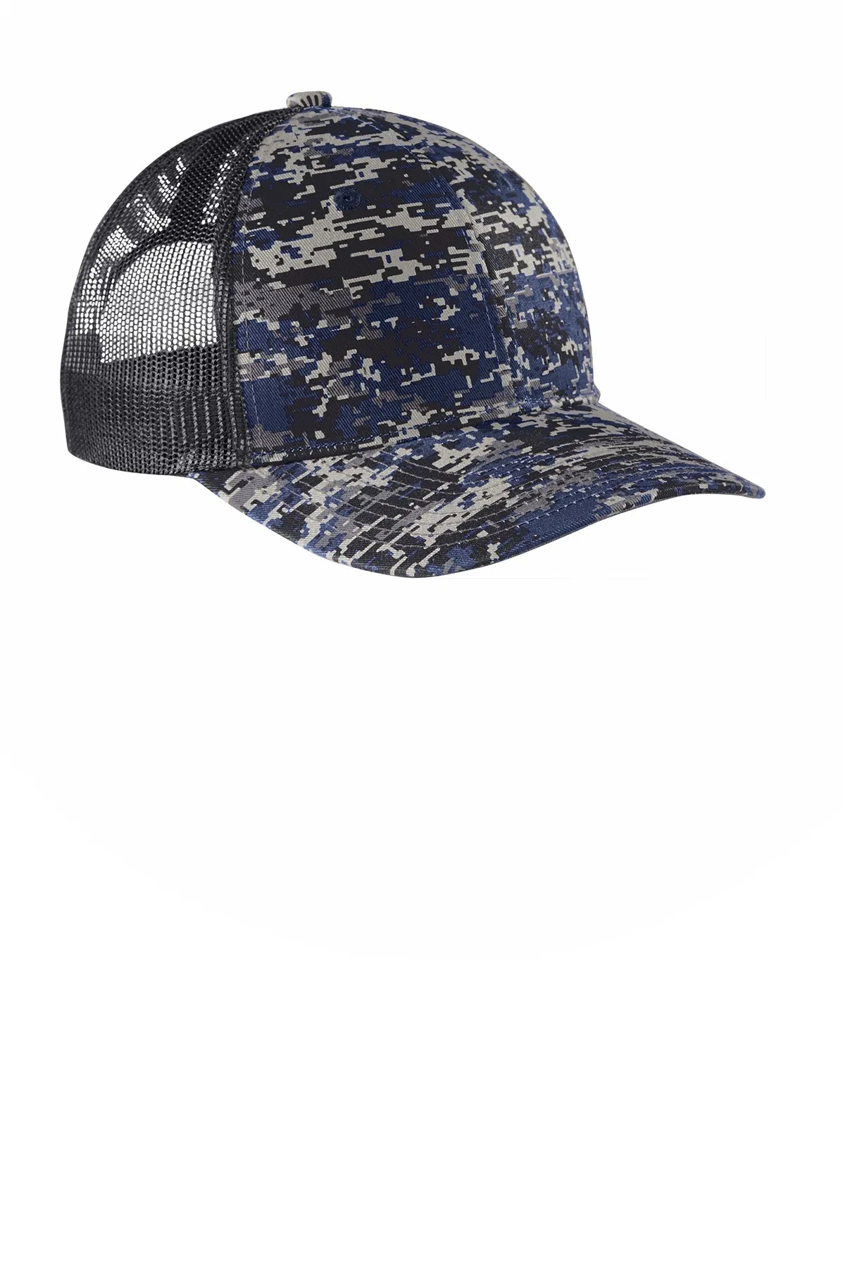 Port Authority Digi Camo Snapback Trucker Branded Caps, Rich NavyDigi/ Grey Steel