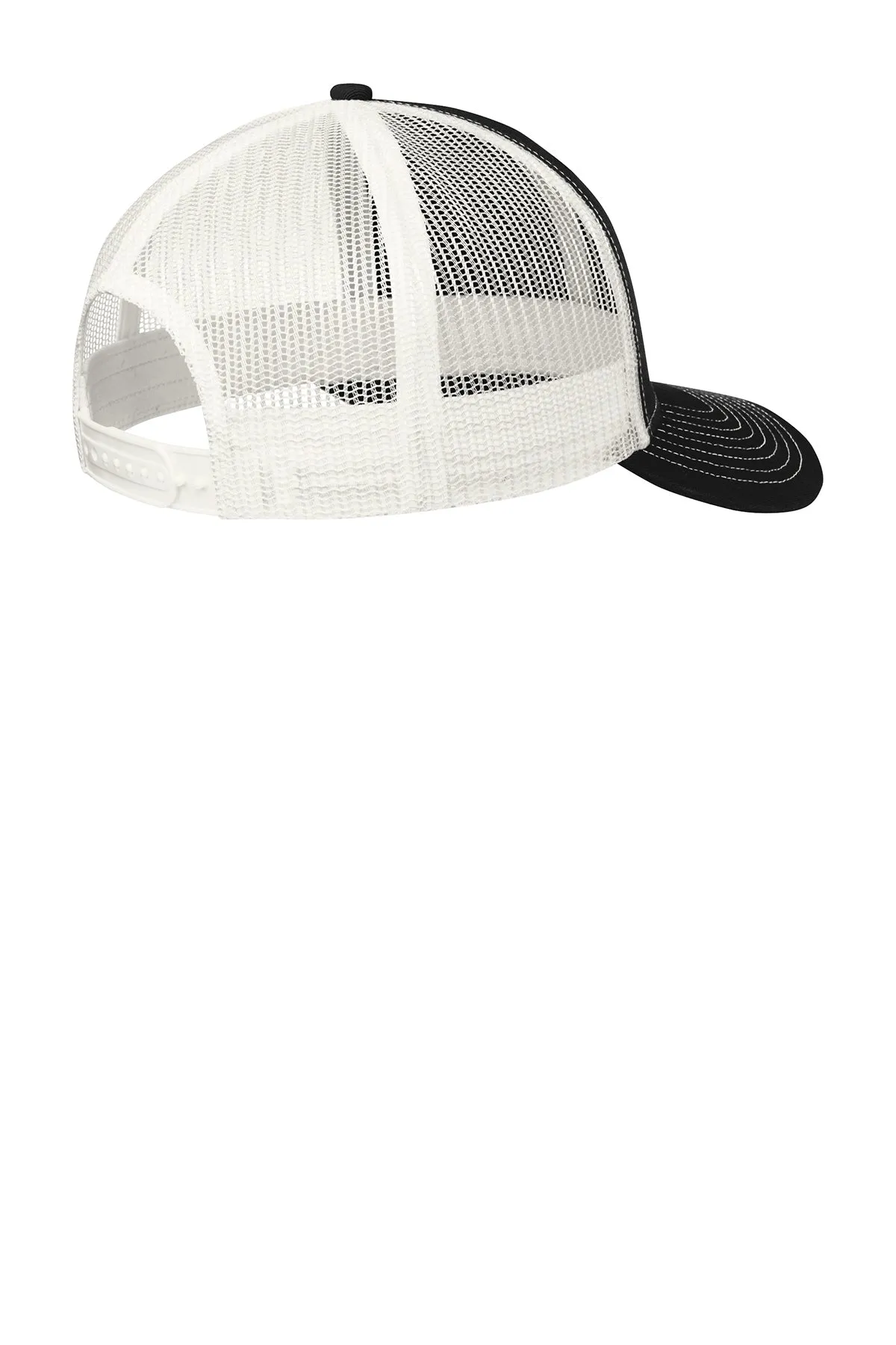 Port Authority Snapback Trucker Branded Caps, Black/ White