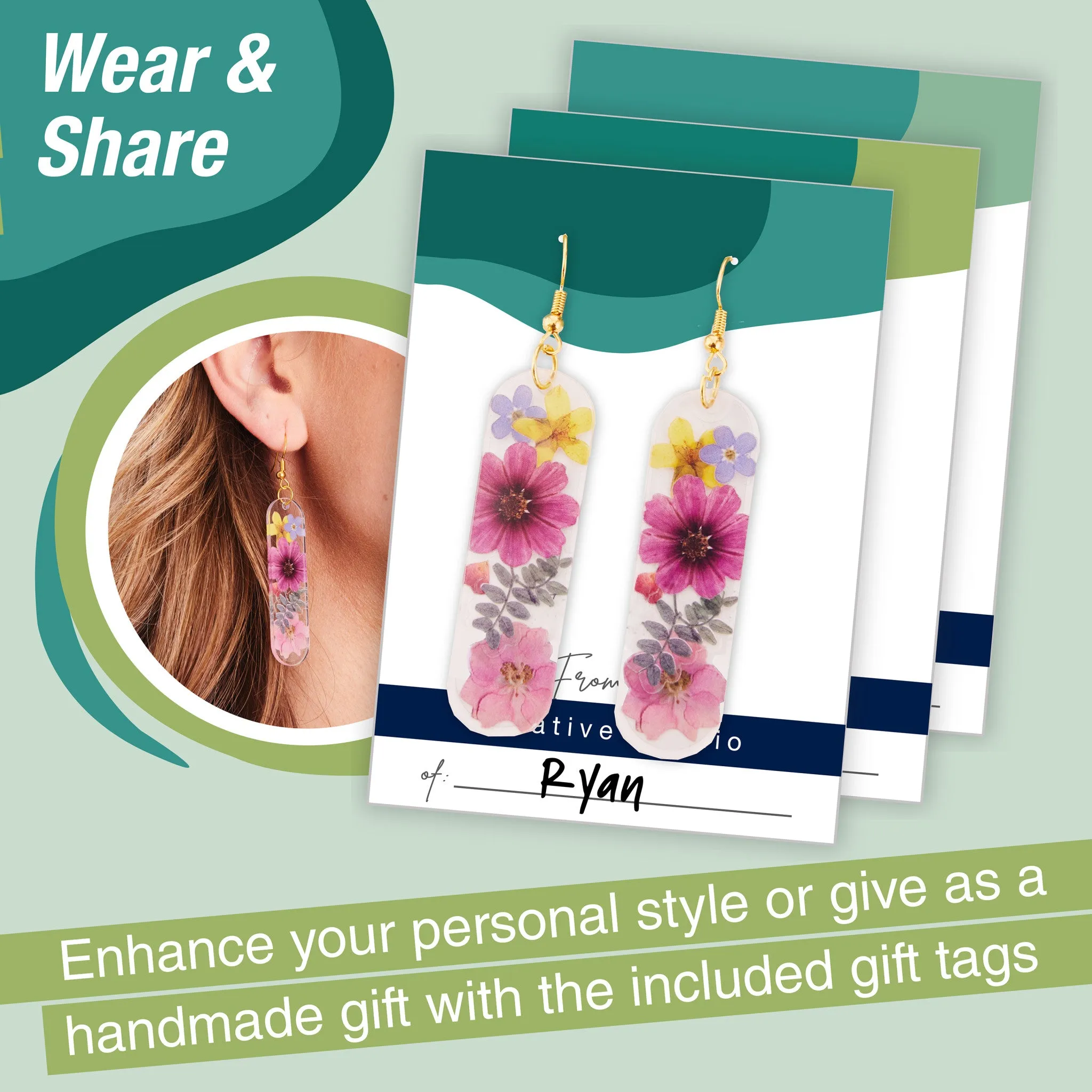 Pressed Floral Acrylic Earrings - #770432