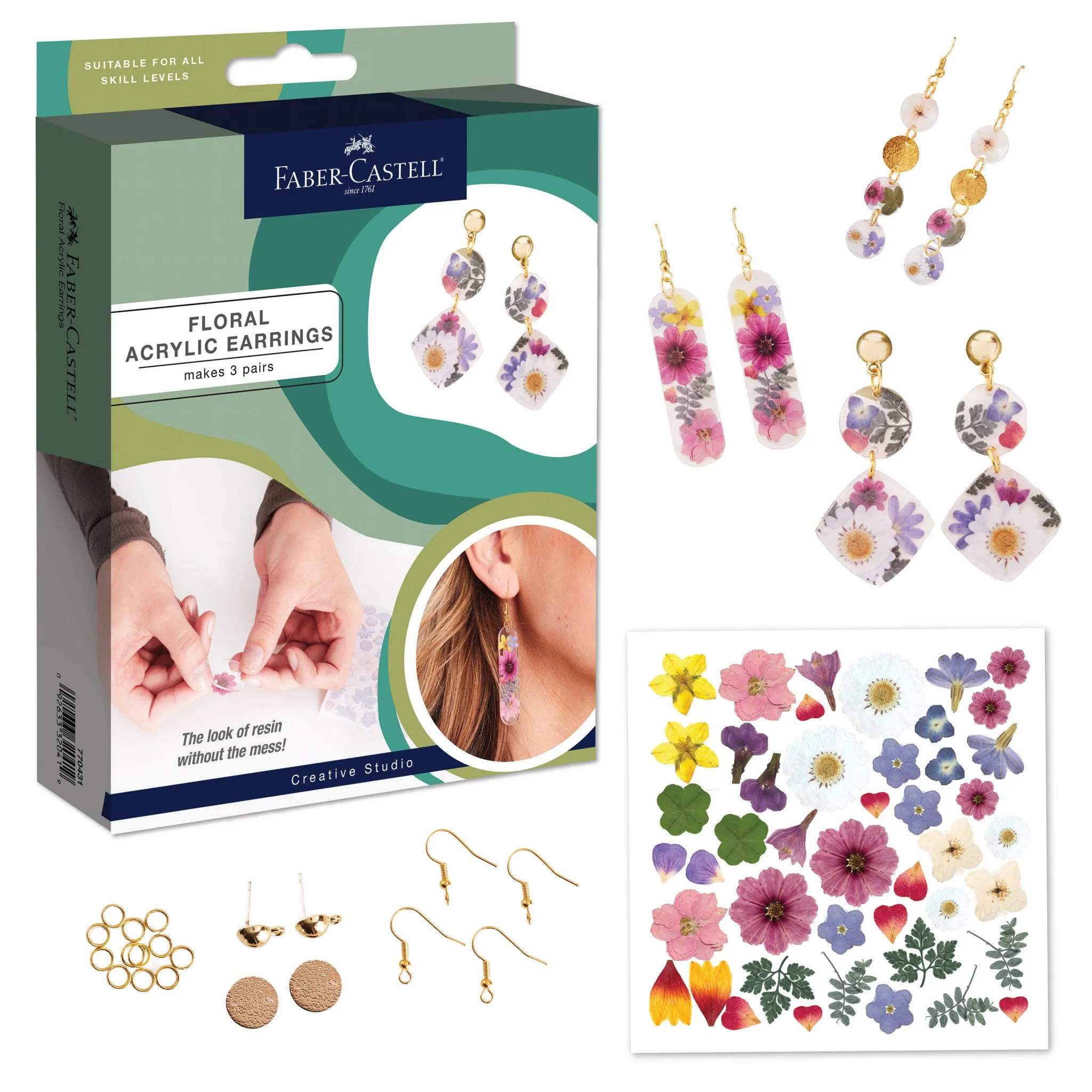 Pressed Floral Acrylic Earrings - #770432