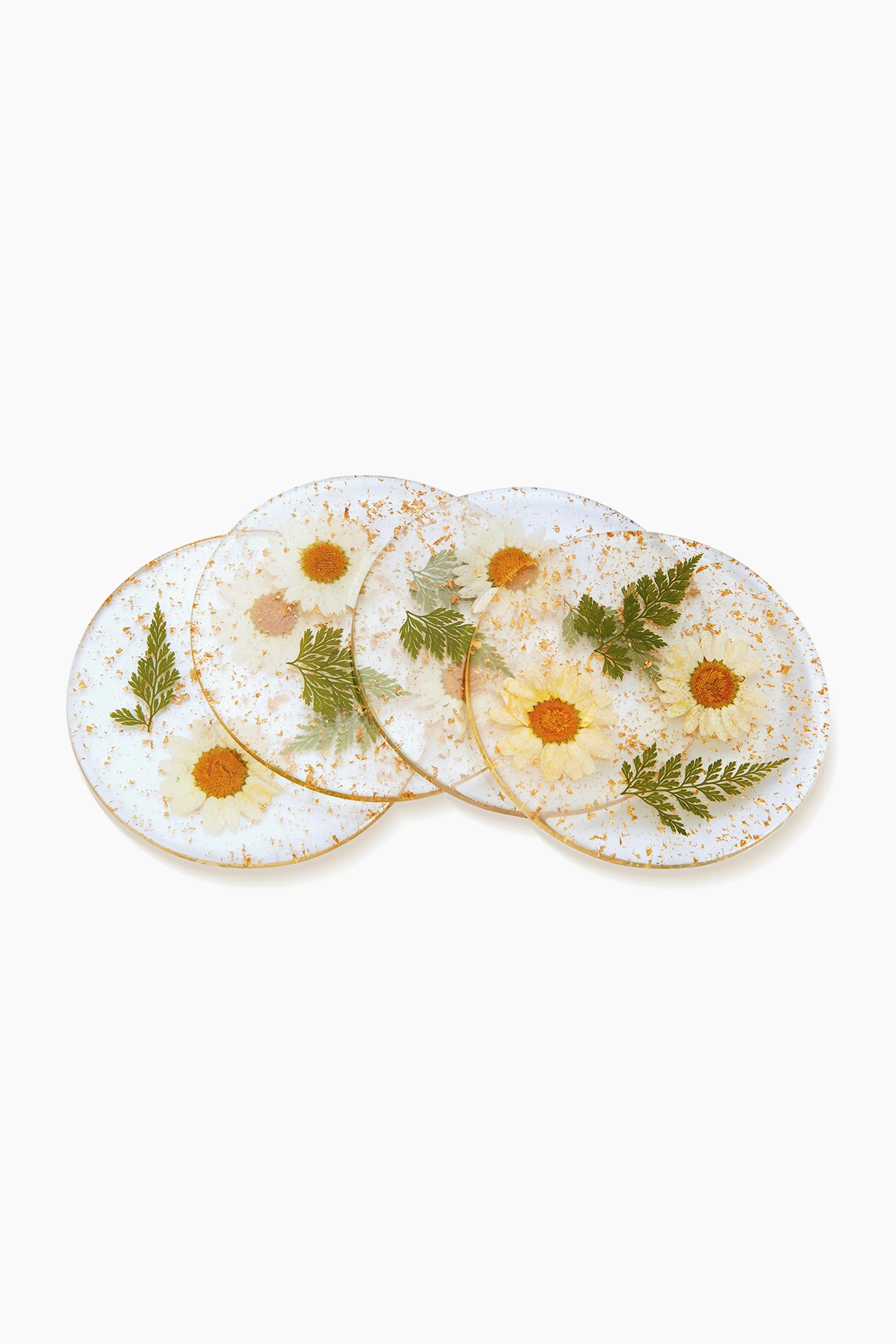Pressed Flower Coasters Set of 4