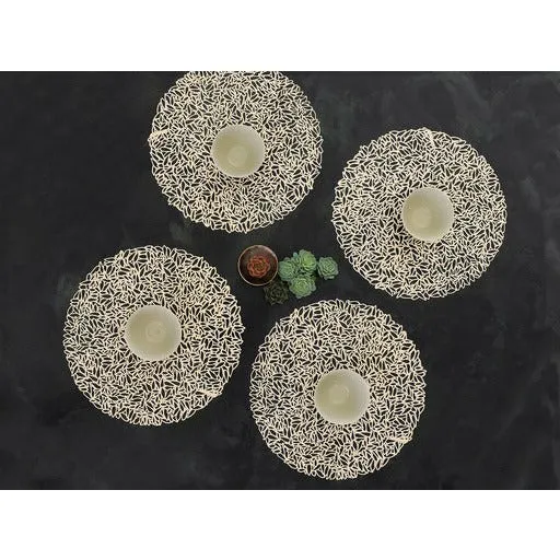Pressed Petal Table Mat- Champagne