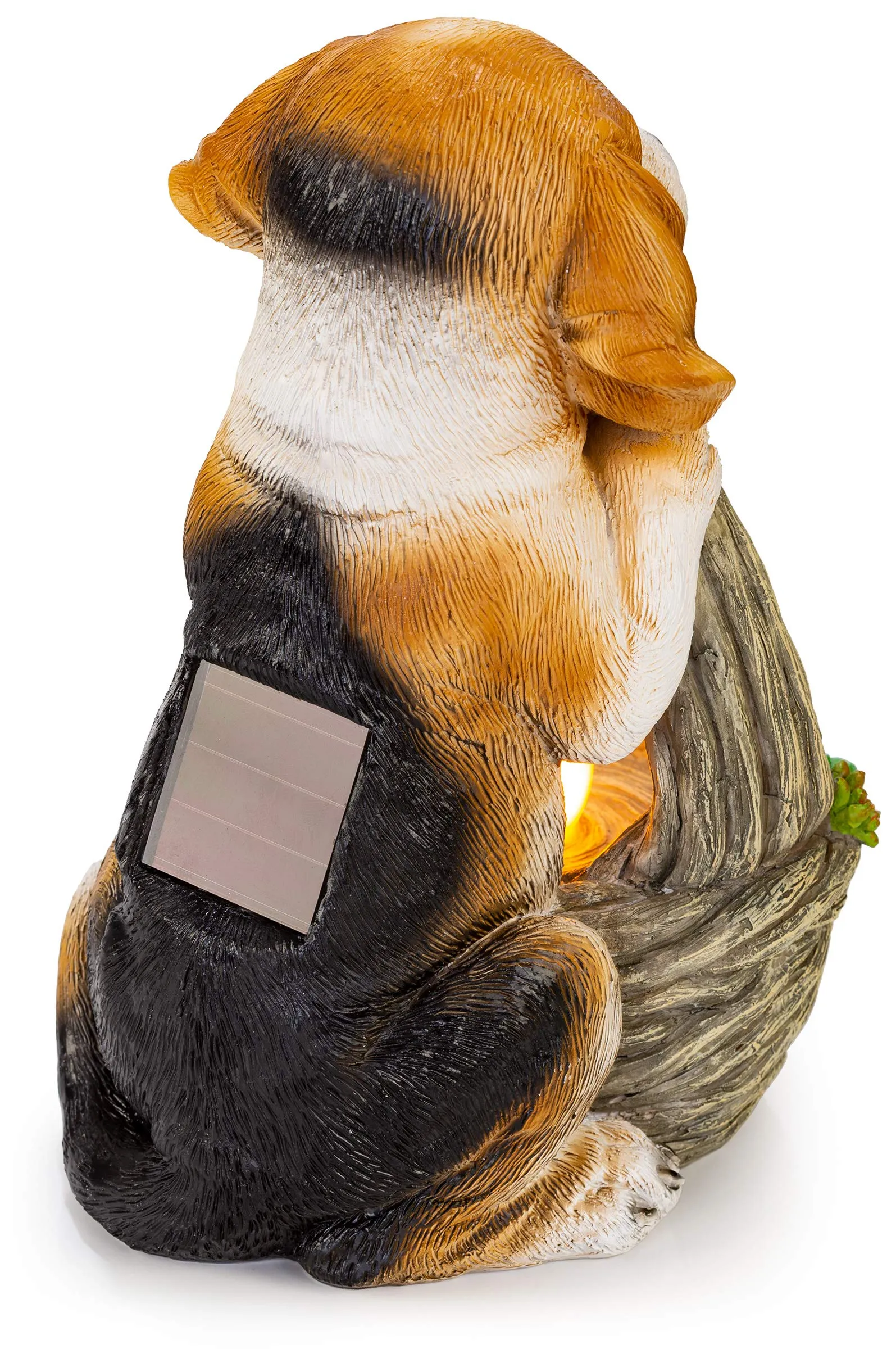 Puppy Dog With Basket Solar Powered Led Outdoor Decor Garden Light