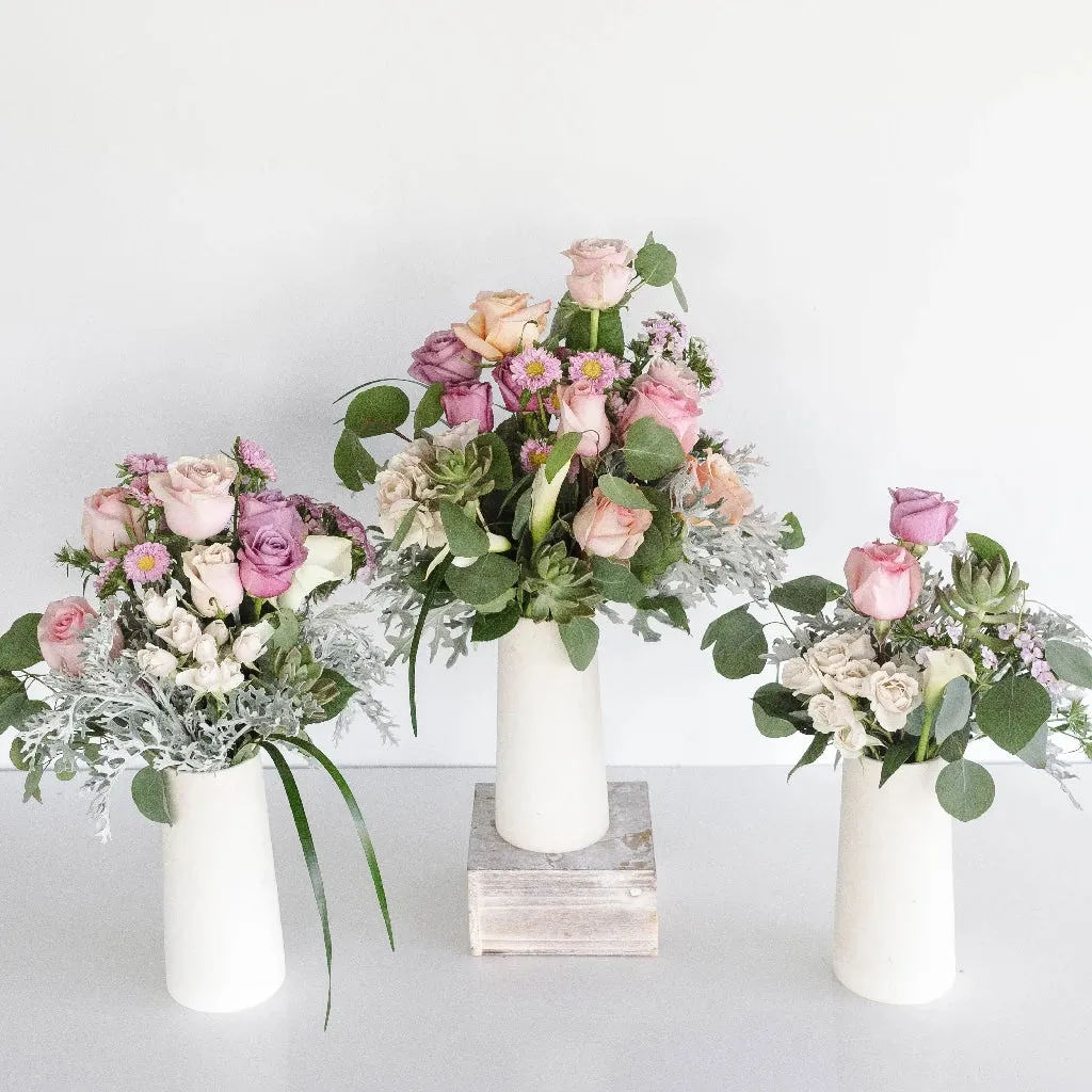 Purple Pastels Flower Centerpieces