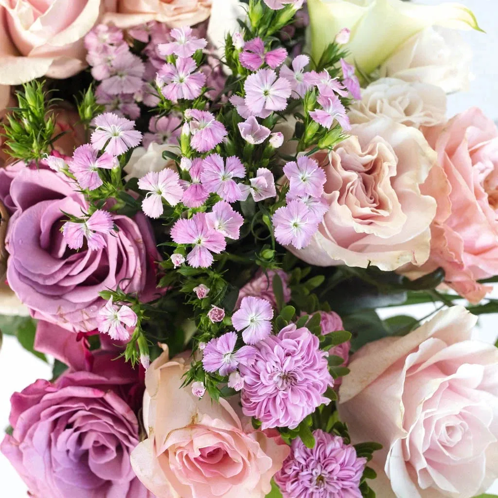 Purple Pastels Flower Centerpieces