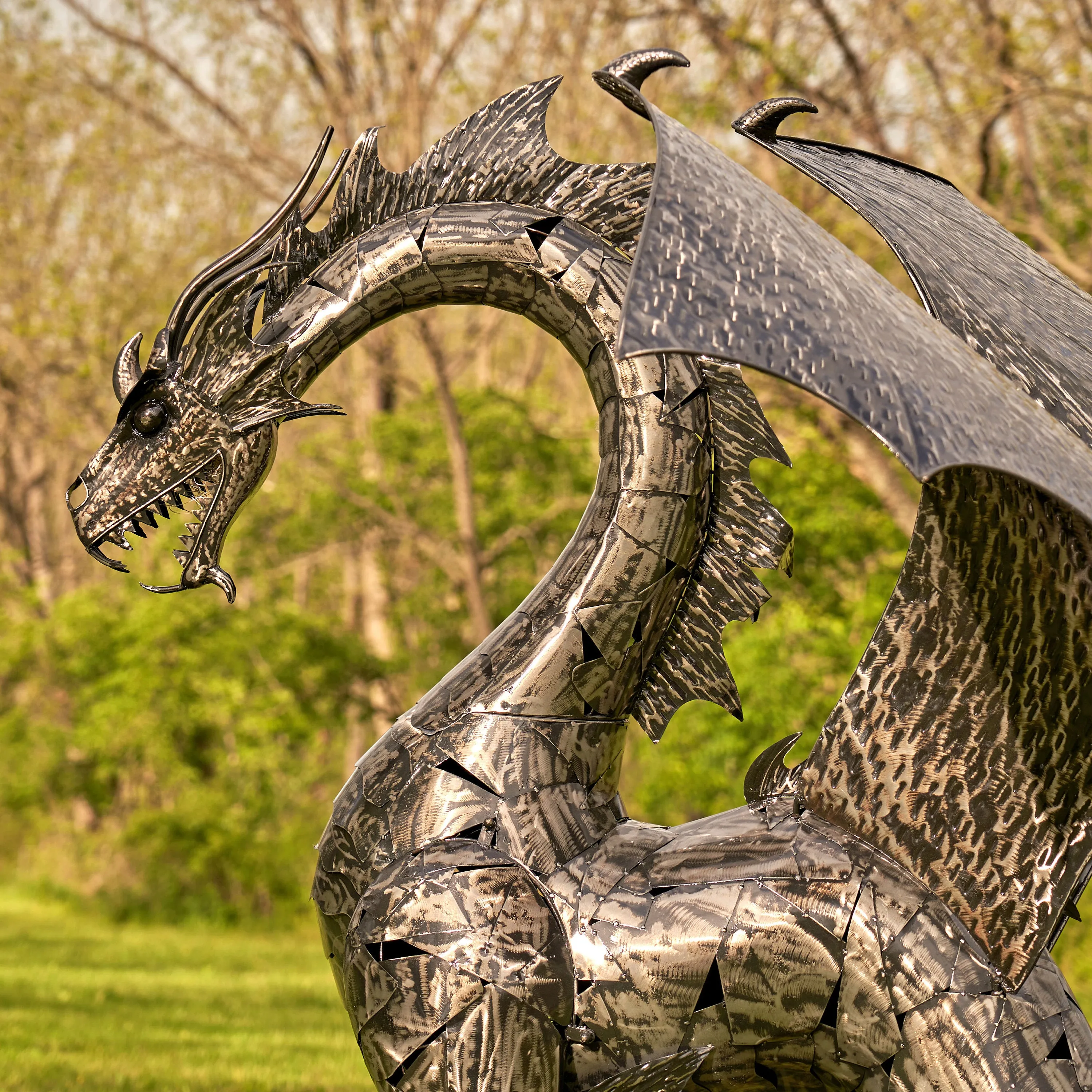 "Angry Ira" Metal Dragon Statue Large