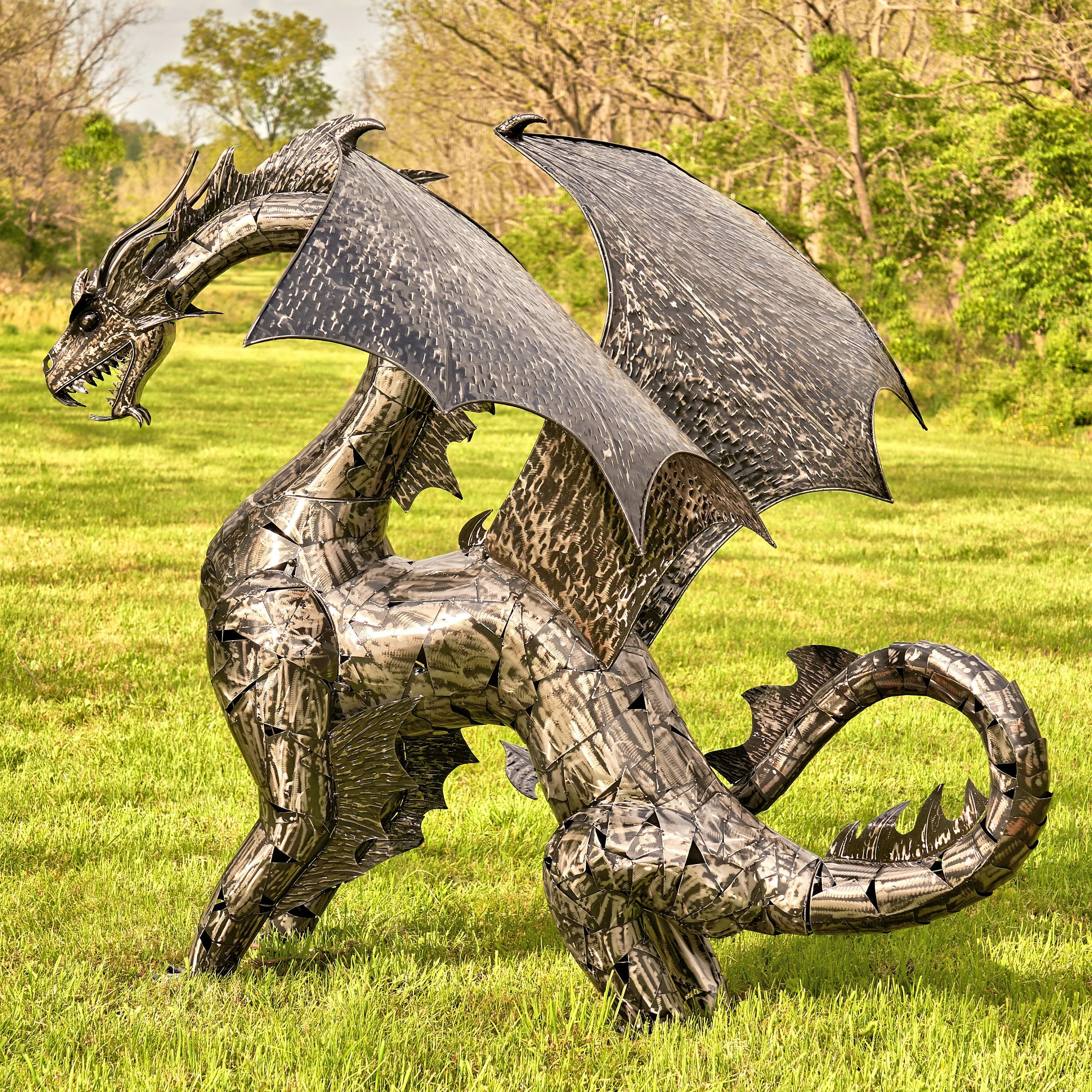 "Angry Ira" Metal Dragon Statue Large