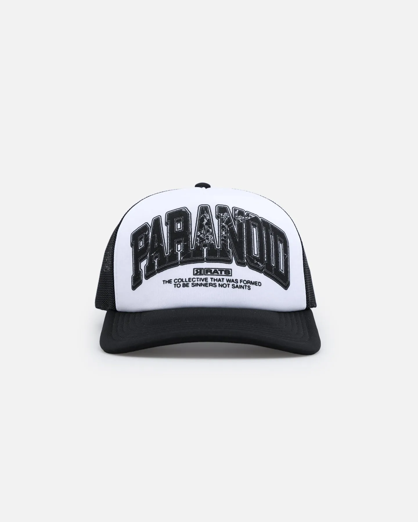 Rats Get Fat Paranoid Trucker Snapback Black/White