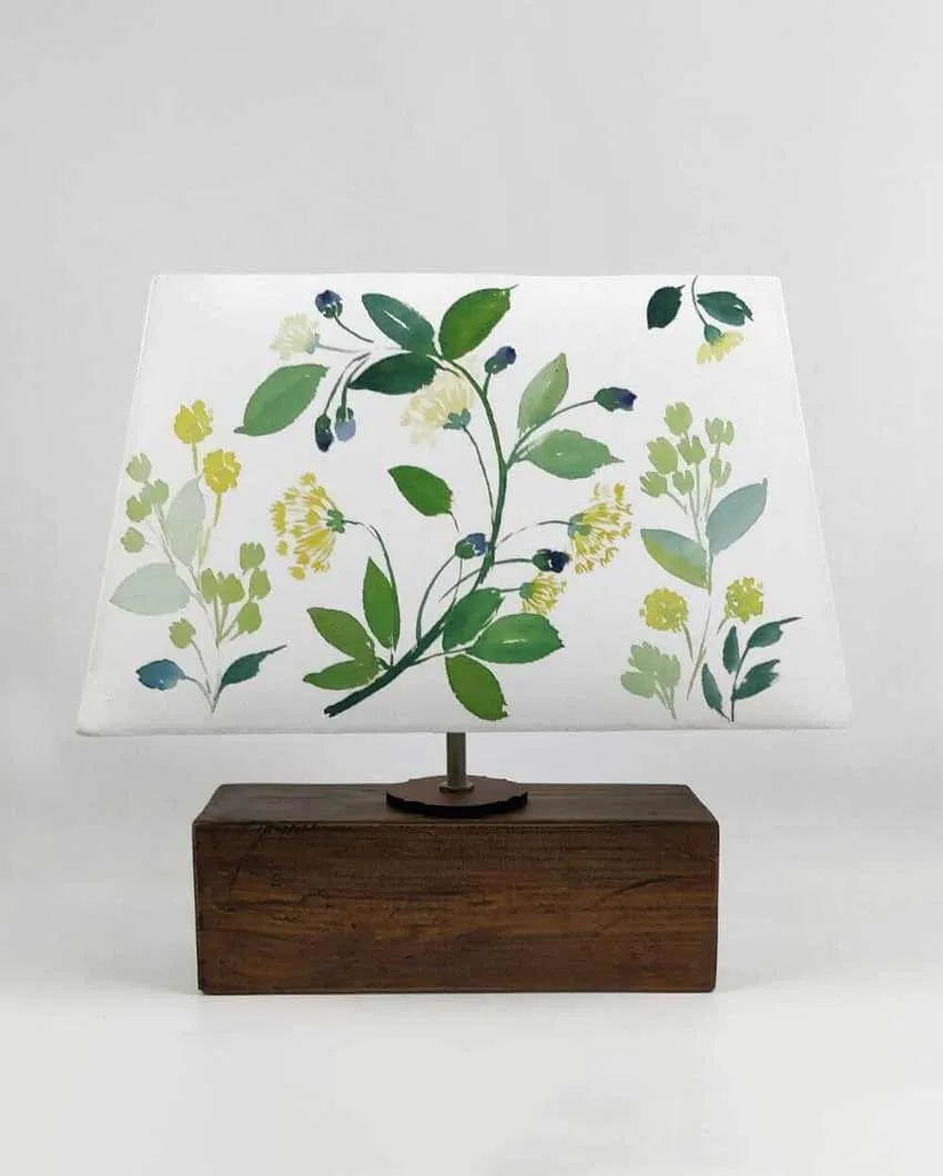 Rectangle Yarrow Floral Shaded Cotton Table Lamp