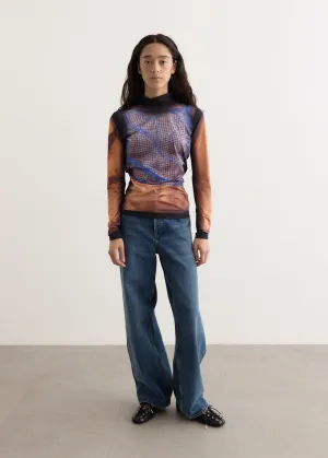Recycled Draped Statue Jersey Highneck Top