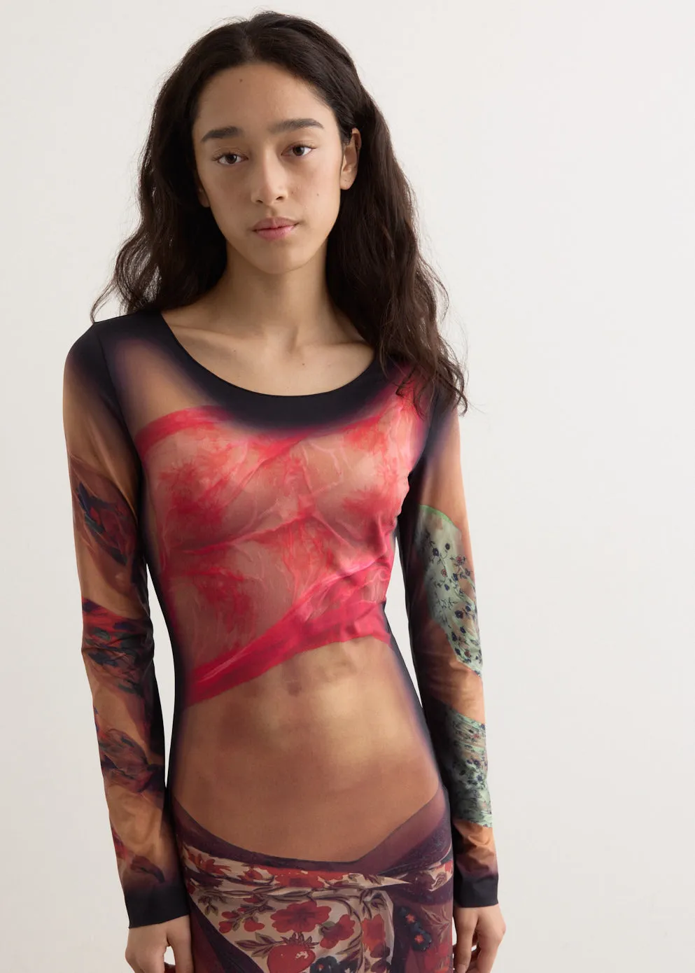 Recycled Draped Statue Jersey Long Dress