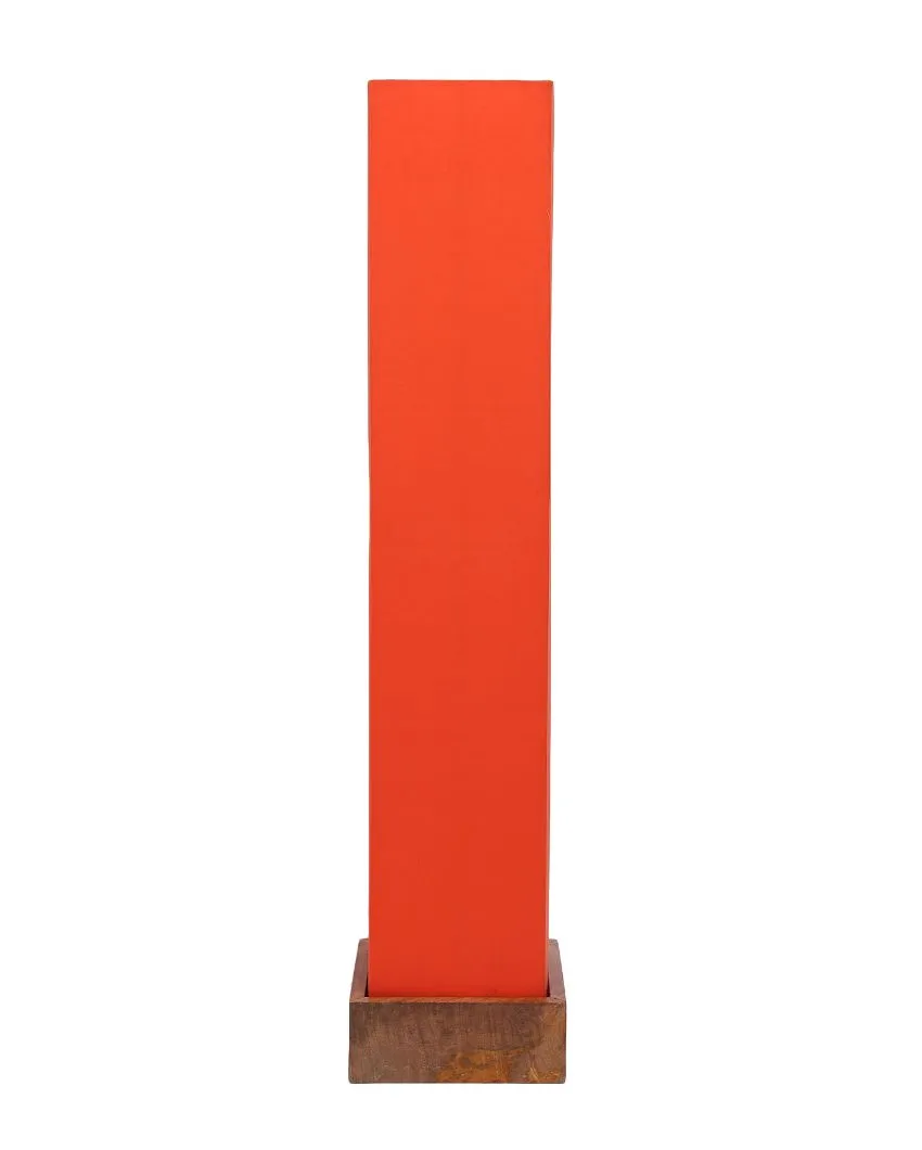 Retro chic Cotton Square Natural Wood Floor Lamp | 2.8 Feet