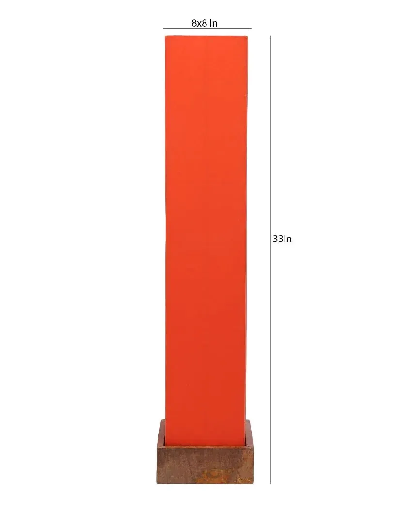 Retro chic Cotton Square Natural Wood Floor Lamp | 2.8 Feet