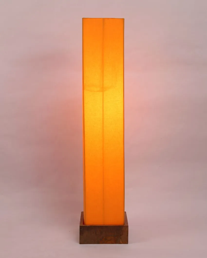 Retro chic Cotton Square Natural Wood Floor Lamp | 2.8 Feet