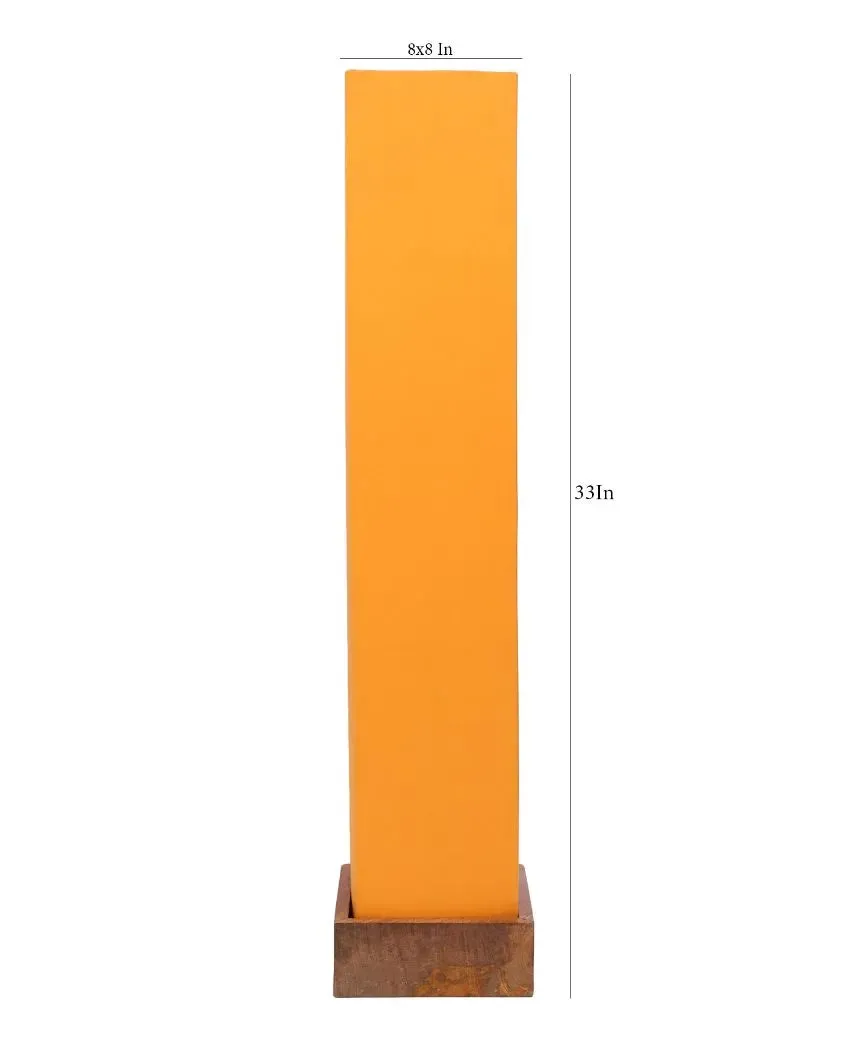 Retro chic Cotton Square Natural Wood Floor Lamp | 2.8 Feet