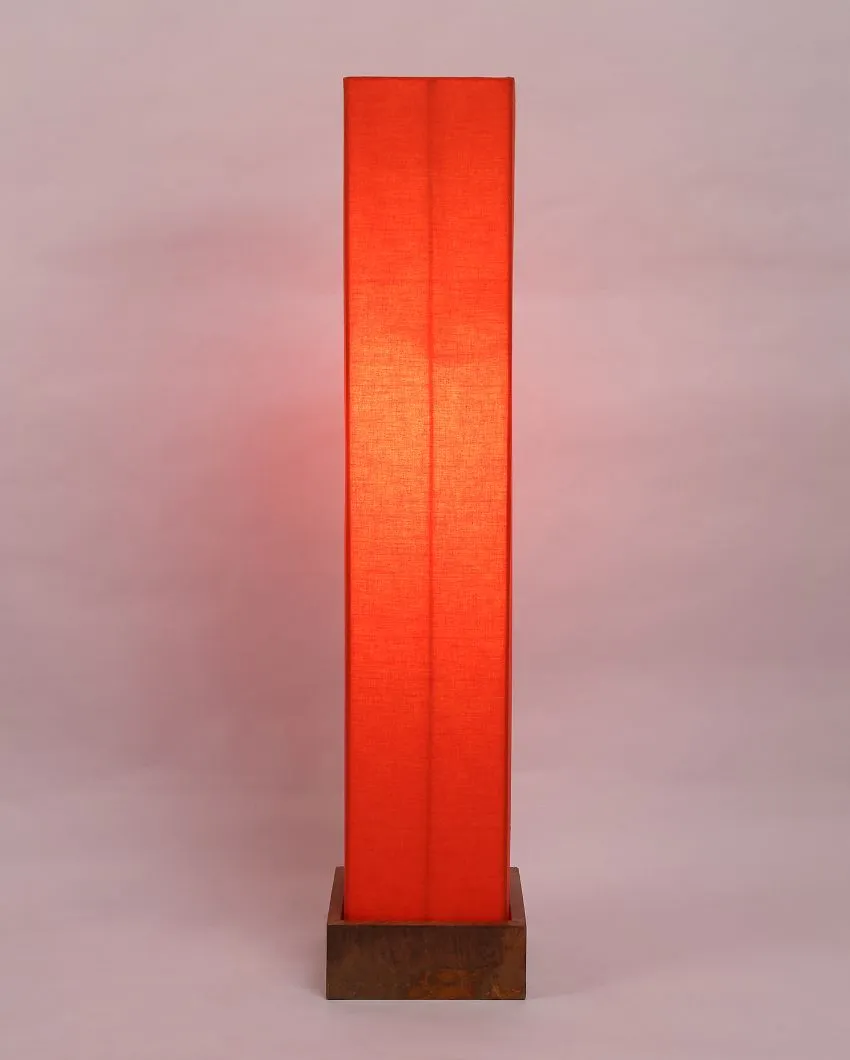Retro chic Cotton Square Natural Wood Floor Lamp | 2.8 Feet