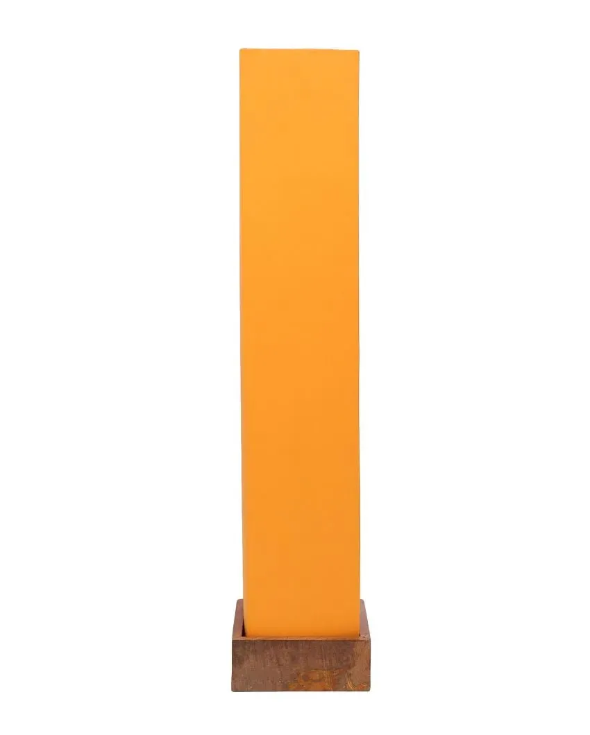 Retro chic Cotton Square Natural Wood Floor Lamp | 2.8 Feet