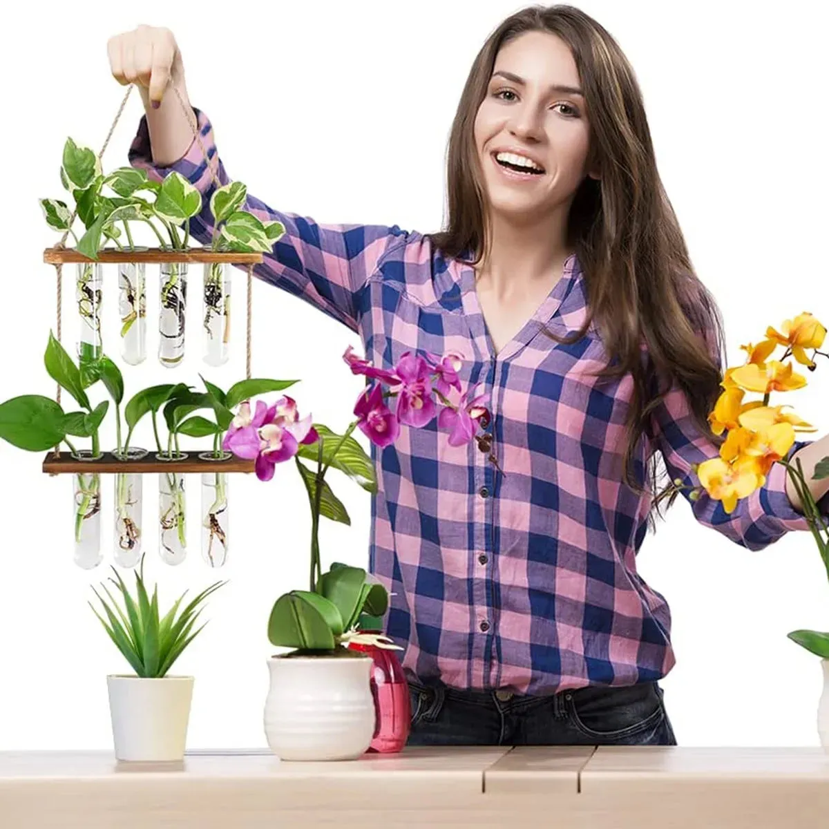 Retro Test Tube Wall Hanging Planters
