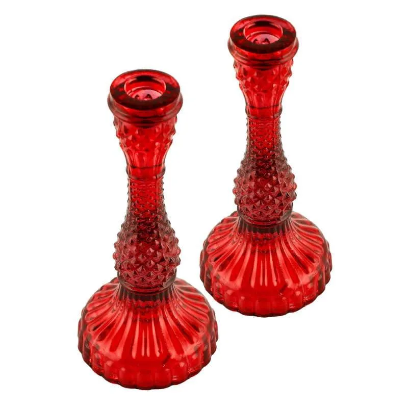 Roxxy Candle Stand (Red) - Set Of Two