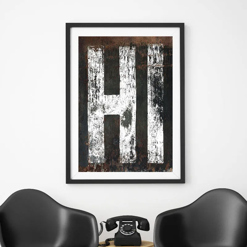 Rustic Western Hawaii Home State Poster Print - HI State Typography Wall Art Sign