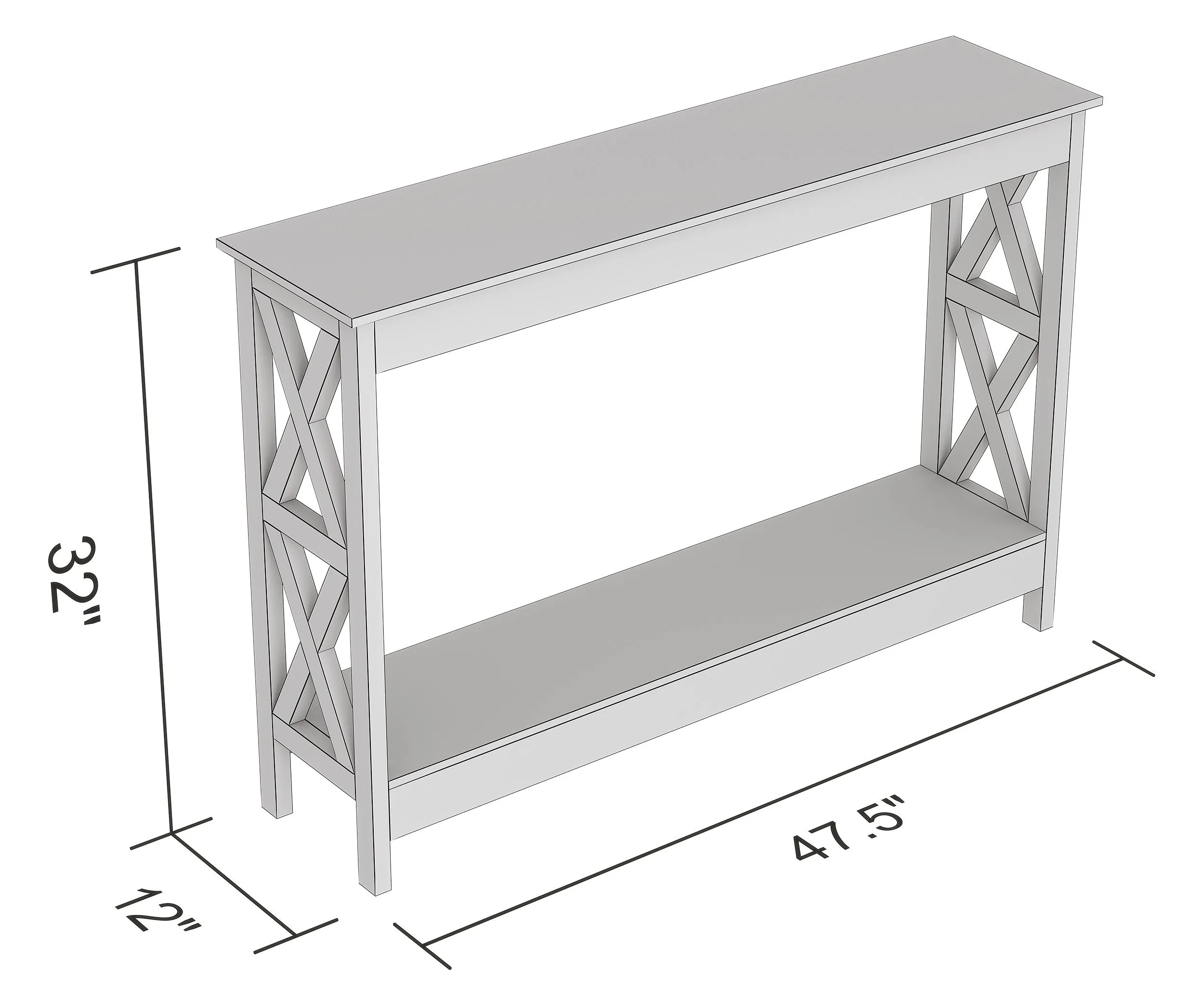 Safdie & Co. Console Table 47.25L Brown Reclaimed Wood 1 Shelf