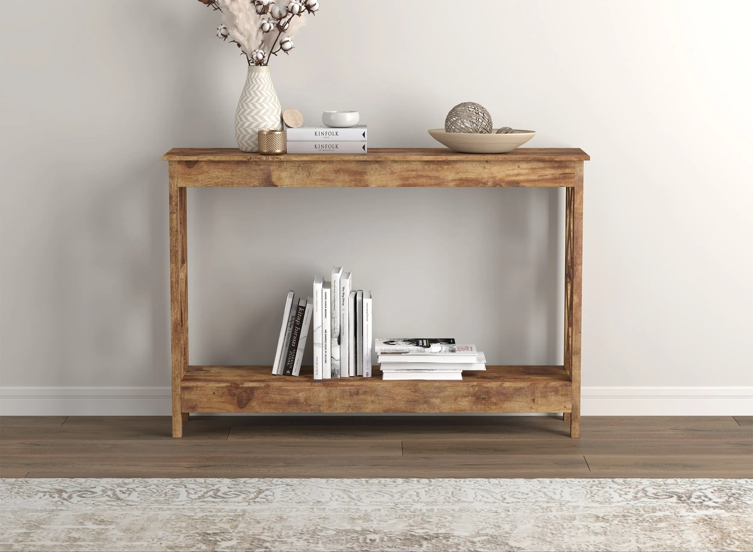 Safdie & Co. Console Table 47.25L Brown Reclaimed Wood 1 Shelf