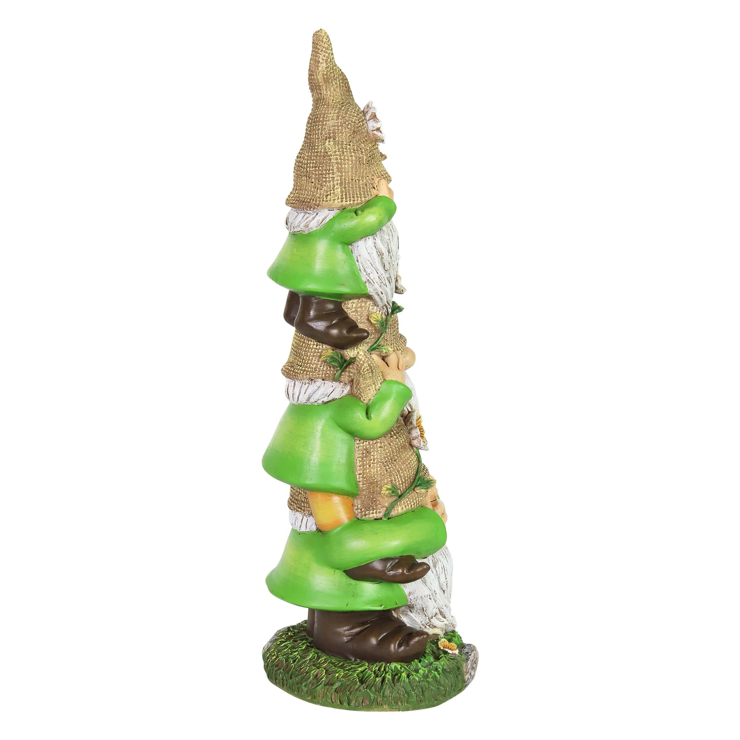 See No, Hear No, Speak No Evil Green T-Shirt Garden Gnomes Statue, 5 by 13.5 Inches