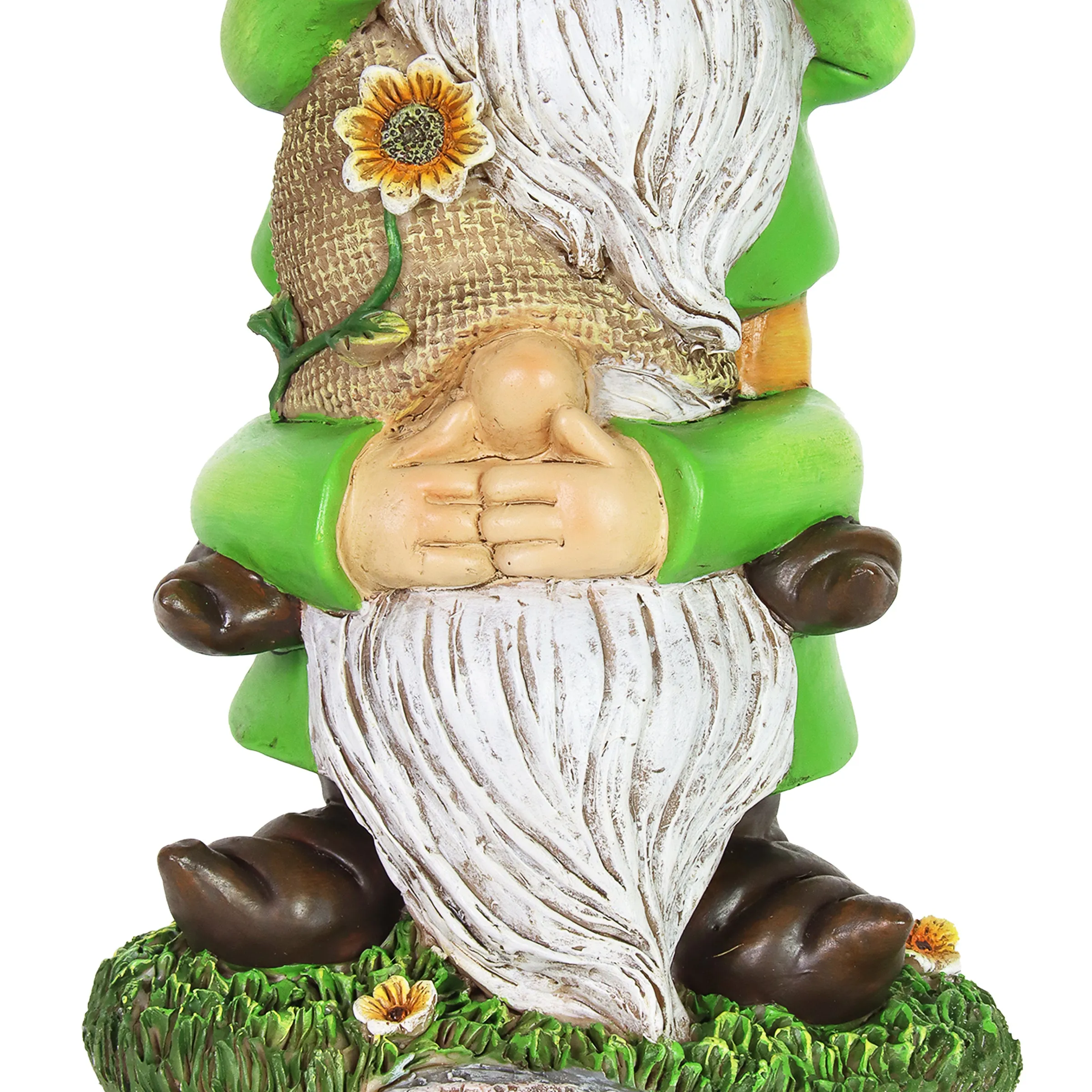 See No, Hear No, Speak No Evil Green T-Shirt Garden Gnomes Statue, 5 by 13.5 Inches