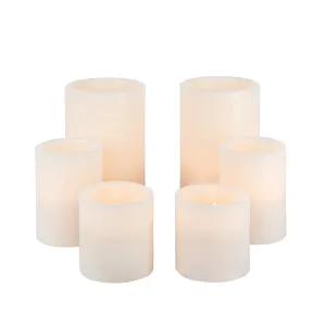 Set of 6 Wax LED 1000-Hour Candles 44128