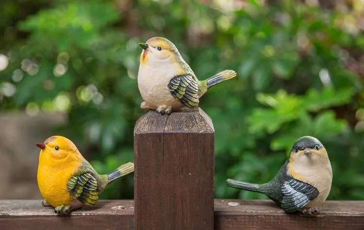 Singing Birds in the Garden, Animal Resin Statue for Garden Ornament, Lovely Birds Statues, Outdoor Decoration Ideas, Garden Ideas