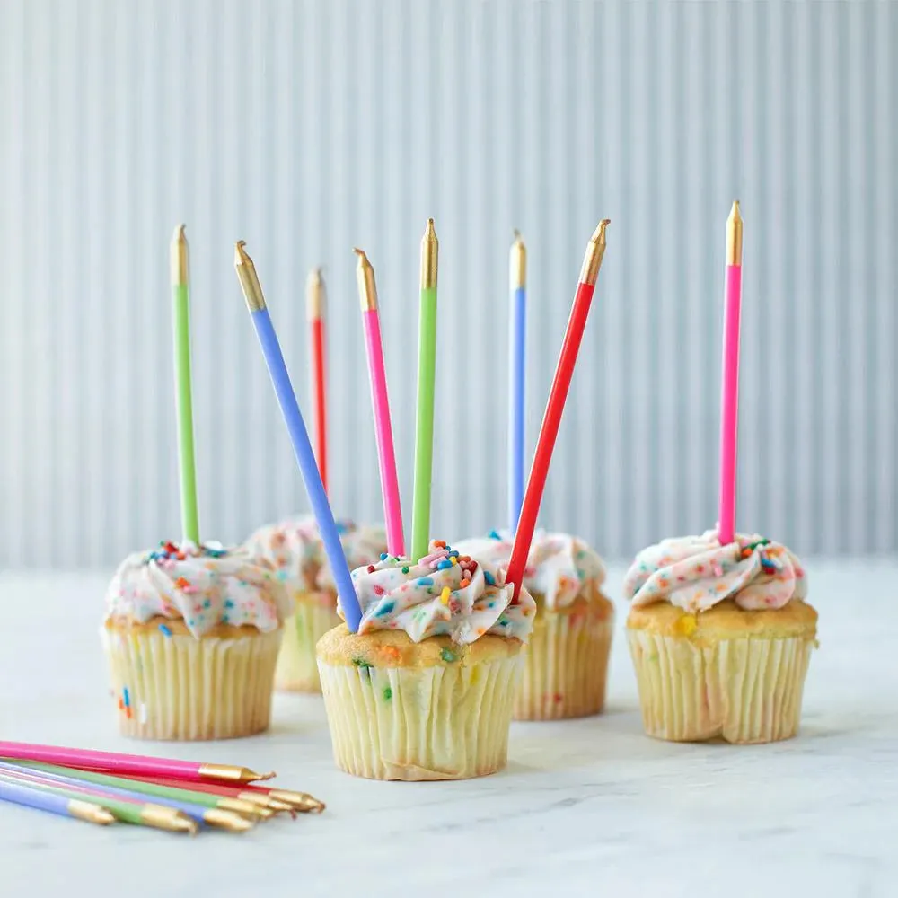 Slim Birthday Candles in Mixed Brights